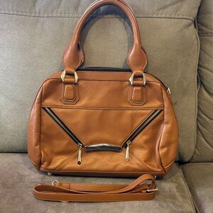 Chic Brown Leather Satchel